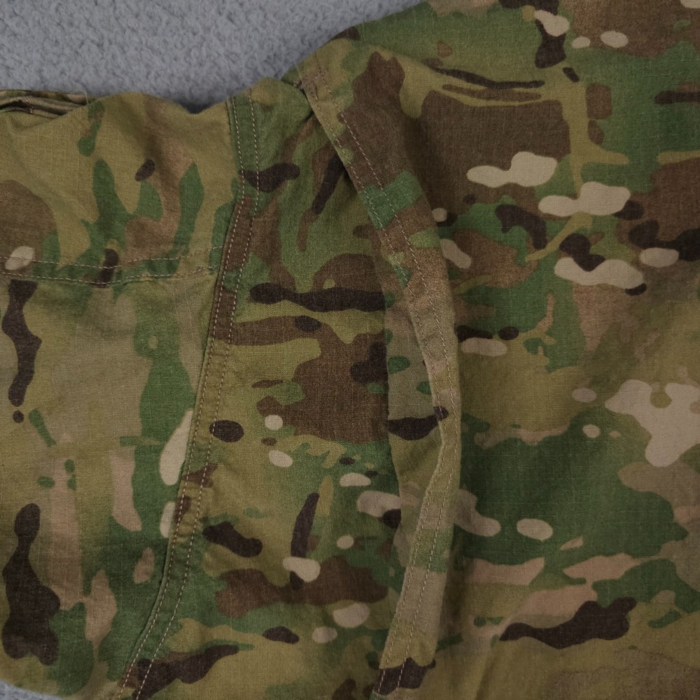 US Army Jacket Mens Medium Long Green Camo ACU Coat Insect Repellant Rip Stop - Picture 14 of 16